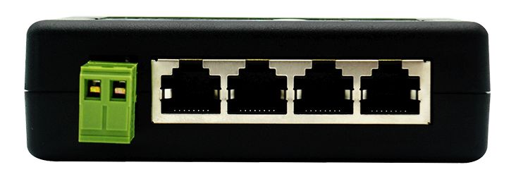 Ethernet LAN PoE injector 9-48V DC met 4 poorten 04